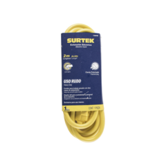 SURTEK Extensión Eléctrica de Uso Rudo 2 metros / 127 V CA 10 A Máximo / Color Amarillo. SYS-136040