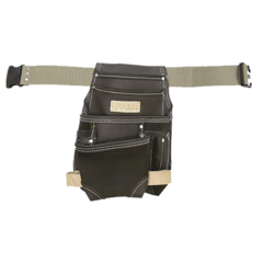 URREA Estuche porta herramienta de piel aceitada con cinturón, con 10 bolsillos, medidas 24.1 x 31.8 cm. MOD: SYS-BN138