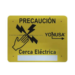 YONUSA Letrero de PRECAUCION para cercas electrificadas (21.8 x 17 cm) SYSLETV2
