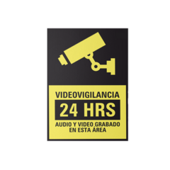SYSCOM Letrero de Videovigilancia en Poliestireno / Paquete con 10 MOD: SYSLETVID/10