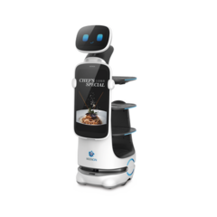 KEENON Robot Autonomo para Servicio de Meseros Ubicado por SLAM (Laser) / Mejora el Servicio al Cliente / Soporta 10 Kgs por Charola / Ideal para Restaurantes, Cafeterias, Hospitales, Salones de Eventos, Etc... T10LS