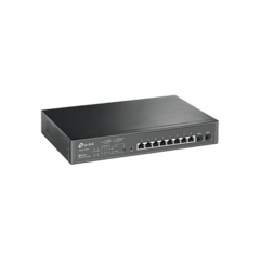 TP-LINK Smart Switch PoE+ JetStream administrable Capa 2, 8 puertos 10/100/1000 Mbps + 2 puertos SFP 116 W MOD: T1500G-10MPS