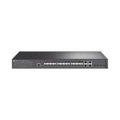 TP-LINK Switch JetStream Gigabit administrable capa 2, 24 puertos SFP, 4 puertos SFP+ y 4 puertos RJ45 Gigabit en combo MOD: T2600G-28SQ