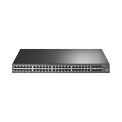 TP-LINK Switch Core JetStream administrable capa 3, 48 puertos RJ45 Gigabit, 4 puertos SFP, hasta 4 ranuras SFP+, apilamiento de hasta 8 MOD: T3700G-52TQ