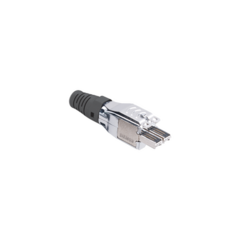 SIEMON Plug TERA de 4 pares, Compatible con cable solido de 0.64 - 0.55mm (22 - 23 AWG) S/FTP y F/FTP, Color negro MOD: T7P4-B01-1