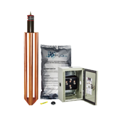 TOTAL GROUND Kit de puesta a tierra de 100 Amperes con Electrodo, Filtro, Acoplador y Compuesto H2Ohm. MOD: TG-100K