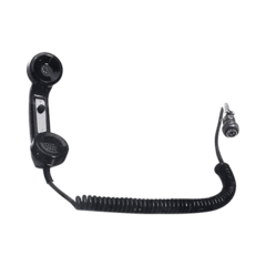 Syscom Auricular Tipo Telefónico para Radios de Locomotora, Botón PTT de uso Rudo, Cable Espiral y Conector AAR MOD: TG-4AAR