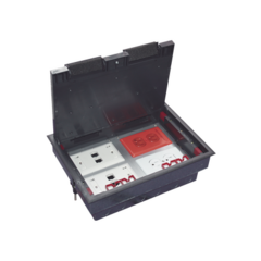 THORSMAN Caja de piso para cuatro módulos universales (Socket M4), para alimentación eléctrica y redes de datos (11000-43401) No incluye faceplates MOD: TH-CP-4M