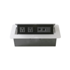 THORSMAN Caja horizontal de escritorio, con conector RJ45 Cat5e, RJ11, 2 contactos de 125v (11000-73201) MOD: TH-MC-CE