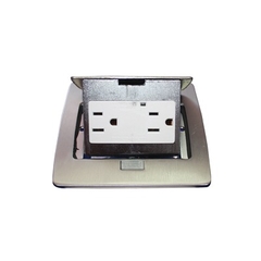 THORSMAN Mini caja de piso rectangular en acero inoxidable con 2 contactos eléctricos (11000-21201) MOD: TH-MC-PC