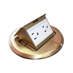 THORSMAN Mini caja de piso redonda de 2 contactos color bronce (11000-12101) MOD: TH-MCPR-B