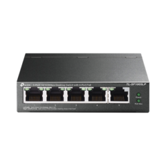 TP-LINK Switch PoE no Administrable de escritorio / 5 puertos 10/100 Mbps / 4 puertos PoE af / Presupuesto 41 W / Modo extensor PoE hasta 250 metros / Calidad video prioritaria TLSF1005LP