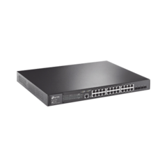 TP-LINK Switch PoE+ JetStream SDN Administrable 28 puertos 10/100/1000 Mbps + 4 puertos SFP, 24 puertos PoE, 384W, administración centralizada OMADA SDN MOD: TL-SG3428MP