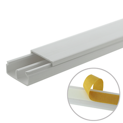 THORSMAN Canaleta blanca de PVC auto extinguible, con división, 20 x 10 mm, tramo 6 pies, con cinta adhesiva (5101-21252) MOD: TMK-1020-CD-CC