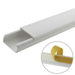 THORSMAN Canaleta blanca de PVC auto extinguible, sin división, 20 x 10 mm, tramo de 6 pies, con cinta adhesiva (5101-21262) MOD: TMK-1020-SD-CC