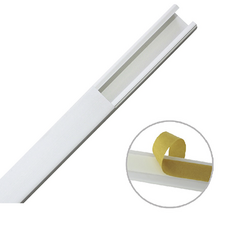 THORSMAN Canaleta color blanco de PVC auto extinguible de una vía, 20 x 17 mm tramo 6 pies, con cinta adhesiva (5201-21252) TMK-1720-CC