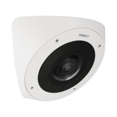 Hanwha Techwin Wisenet Cámara IP Antivandálica 3MP para Esquina / Lente 2.8 mm 100° / H.265 & WiseStream II / Exterior IP66 / IK10+ / PoE MOD: TNV-7011RC