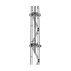 Trylon Mástil 2-3/8" x 1.8 m para Montaje en Cara de Torre Super Titan Secciones 1 a 3. TRY-ST-FMU13
