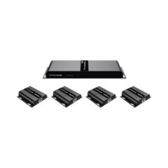 EPCOM TITANIUM Kit Divisor y Extensor HDMI (Extender Splitter) / Divide 1 Fuente HDMI a 4 Pantallas / Extiende la señal HDMI hasta 120 m / Resolución 1080P @ 60 Hz / Cat 6/6a / Soporta IR / Baja Latencia / Uso24/7 / Alimente solo el Tx (PoC). TT-314-HDBITT