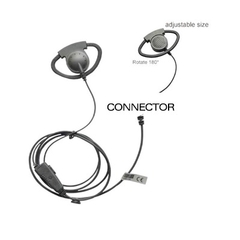 TXPRO Micrófono de solapa con gancho auricular ajustable en forma de D para radios ICOM IC-F4003/ 4013/ 2000/ 4021/ 4031/ 4103/ 4210/ 4230, IC-F14// 3021/ 3013/ 3103/ 3003, IC-F1000/ 2000 TX180S05