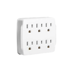 TXPRO Multicontacto para pared con 6 contactos color blanco,125 V /15 A MOD: TX6-OUTLET