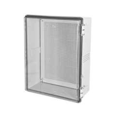 TXPRO Gabinetes NEMA, cuerpo gris, cubierta transparente (400 x 500 x 160 mm), para interior y exterior, incluye panel MOD: TXT-4050
