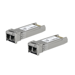 UBIQUITI NETWORKS UFiber Módulo SFP+ 10G, transceptor MiniGibic MultiModo 10 Gbps, distancia 300m, conectores LC, paquete de 2 piezas MOD: UF-MM-10G