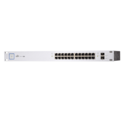 UBIQUITI NETWORKS Switch PoE UniFi capa 2 Administrable de 26 puertos Gigabit (24 eth PoE y 2 SFP) 802.3 af/at, 500 Watts, throughput de 38.69 Mpps MOD: US-24-500W