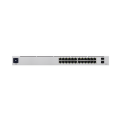 UBIQUITI NETWORKS UniFi Switch Gen2, Capa 2 de 24 puertos (16 puertos PoE 802.3af/at + 8 puertos Gigabit) + 2 puertos 1G SFP, 95W, pantalla informativa USW-24-POE