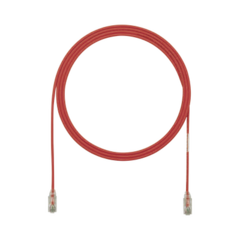 PANDUIT Cable de Parcheo TX6, UTP Cat6, Diámetro Reducido (28AWG), Color Rojo, 12ft MOD: UTP28SP12RD