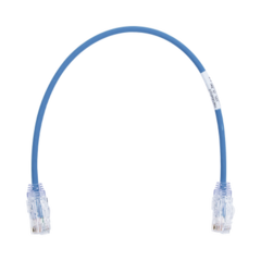 PANDUIT Cable de Parcheo TX6, UTP Cat6, Diámetro Reducido (28AWG), Color Azul, 1ft MOD: UTP28SP1BU