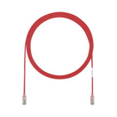 PANDUIT Cable de Parcheo TX6, UTP Cat6, Diámetro Reducido (28AWG), Color Rojo, 3ft MOD: UTP28SP3RD