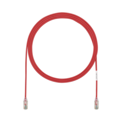 PANDUIT Cable de Parcheo TX6, UTP Cat6, Diámetro Reducido (28AWG), Color Rojo, 7ft MOD: UTP28SP7RD