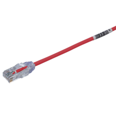 PANDUIT Cable de Parcheo TX6, UTP Cat6, Diámetro Reducido (28AWG), Color Rojo, 8in (20.2cm) MOD: UTP28SP8INRD