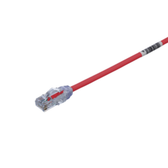 PANDUIT Cable de Parcheo UTP Cat6A, CM/LSZH, Diámetro Reducido (28AWG), Color Rojo, 1ft MOD: UTP28X1RD