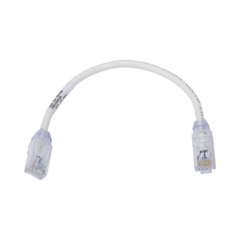 PANDUIT Cable de Parcheo UTP, Cat6A, Diámetro Reducido (28 AWG), CM/LSZH, Color Blanco Mate, 8in (20.3cm) MOD: UTP28X8IN