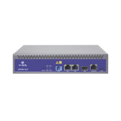 V-SOL OLT de 1 puerto GPON con 3 puertos Uplink (2 puertos Gigabit Ethernet + 1 puerto SFP/SFP+) , hasta 128 ONUS, MOD: V1600-GS