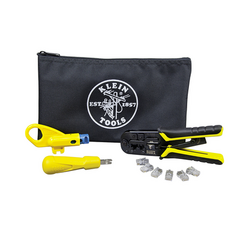 KLEIN TOOLS Kit de Instalación de cable UTP con Estuche (Desforrador + Ponchadora + Ponchadora 110). MOD: VDV026212