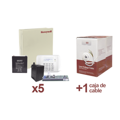 HONEYWELL HOME RESIDEO Kit de 5 paneles VISTA48 con Batería, Transformador y una caja de Cable de 305 m. MOD: VISTA48/2204KT5