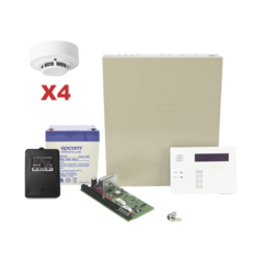 HONEYWELL HOME RESIDEO Kit de Panel de Alarma VISTA48LA con Gabinete, Batería y Transformador / 4 Sensores de humo MOD: VISTA48LASMK/6160RF
