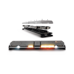 ECCO Barra de luces Vantage PRO Ultra Brillante con 64 poderosos LEDs última generación, color Ámbar con 2 módulos traseros en rojo MOD: VTG48-AR