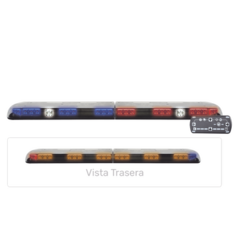 ECCO Barra de luces Vantage Ultra Brillante con 64 poderosos LEDs última generación, color Rojo/Azul y Barra de Control de Trafico MOD: VTG48-RBA
