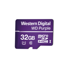 Western Digital (WD) Memoria microSD de 32GB PURPLE, Especializada Para Videovigilancia, 10 VECES MAYOR DURACIÓN, 3 AÑOS DE GARANTIA MOD: WD32MSD