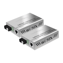WI-TEK Convertidor de medios / Hasta 25 Km / 1 puerto SC 1000Mbps / 1 puerto RJ45 1000Mbps / WL: Tx 1310nm - Rx 1550nm / incluye 2 piezas A y B WIMC101G