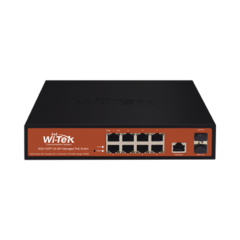 WI-TEK Switch Administrable de 8 puertos Gigabit Ethernet con PoE 802.3 af/at y 24V Pasivo + 2 SFP Gigabit, 150 W MOD: WI-PMS310GF-ALIEN