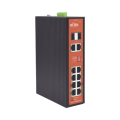 WI-TEK Switch Industrial PoE++ y pasivo de 24V / No administrable / Con 8 puertos Gigabit + 2 SFP combo / Presupuesto 300W MOD: WI-PS310GF-I-V2