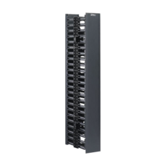 PANDUIT Organizador Vertical NetRunner, Doble (Frontal y Posterior), Para Rack Abierto de 45 Unidades, 4.9in de Ancho, Color Negro MOD: WMPV45E