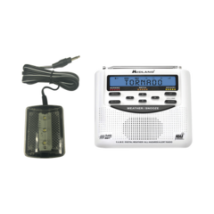 MIDLAND Radio receptor del Sistema de Alerta Sísmica Mexicano y meteorológico NOAA, vía radio en VHF y mediante códigos EAS-SAM, incluye Luz LED STR180 MOD: WR120/STR