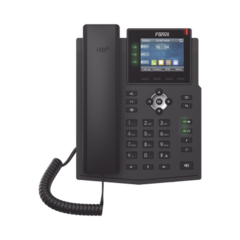 FANVIL Teléfono IP Empresarial con Estándares Europeos, 6 lineas SIP con pantalla LCD a color, puertos Gigabit, IPv6, Opus y conferencia de 3 vías, PoE/DC MOD: X3U