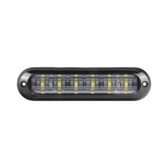 EPCOM INDUSTRIAL SIGNALING Luz Auxiliar Ultra Brillante IP67 de 6 LEDs, Color Ambar/Claro, con mica transparente y bisel negro MOD: XLT1835AW